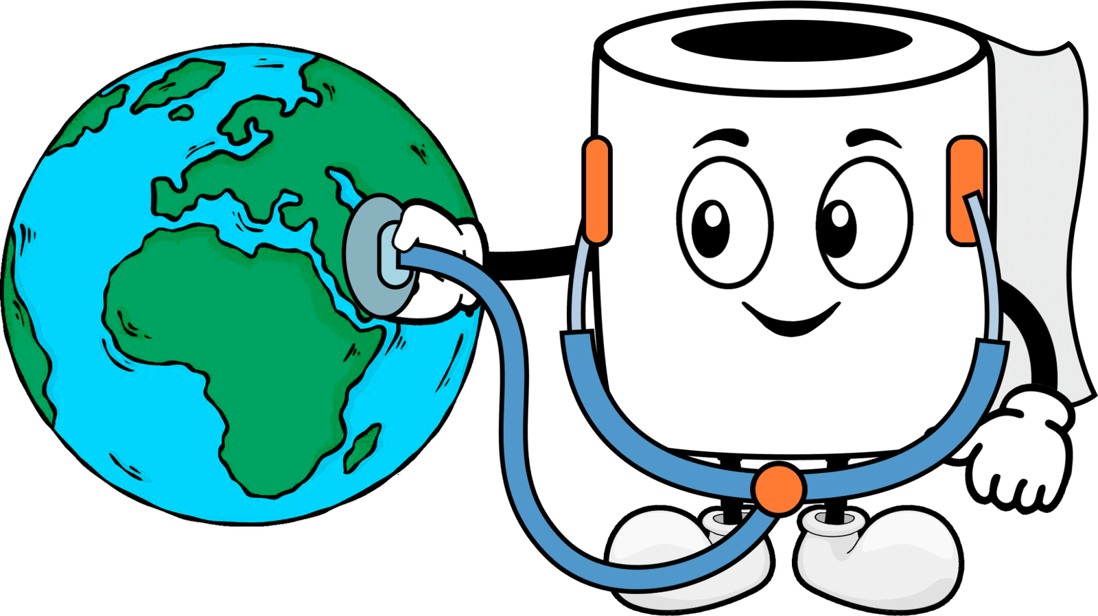 Master Roll character showing love for the Earth, symbolizing eco-friendly values and sustainability
