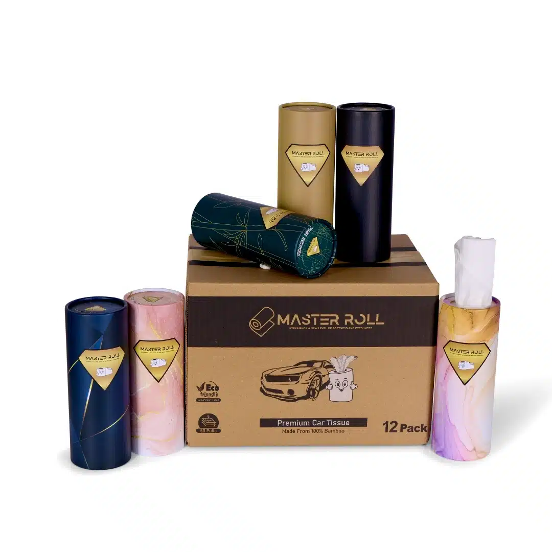 Eco-friendly Master Roll bamboo car tissues 12 pack
