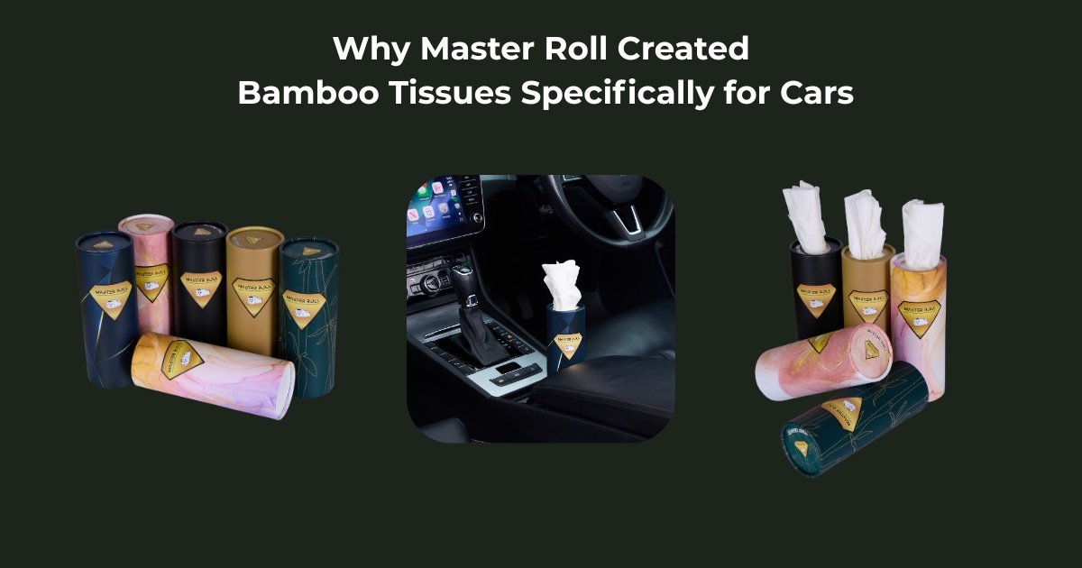 Master Roll bamboo tissues designed for cars, eco-friendly, soft, and sustainable